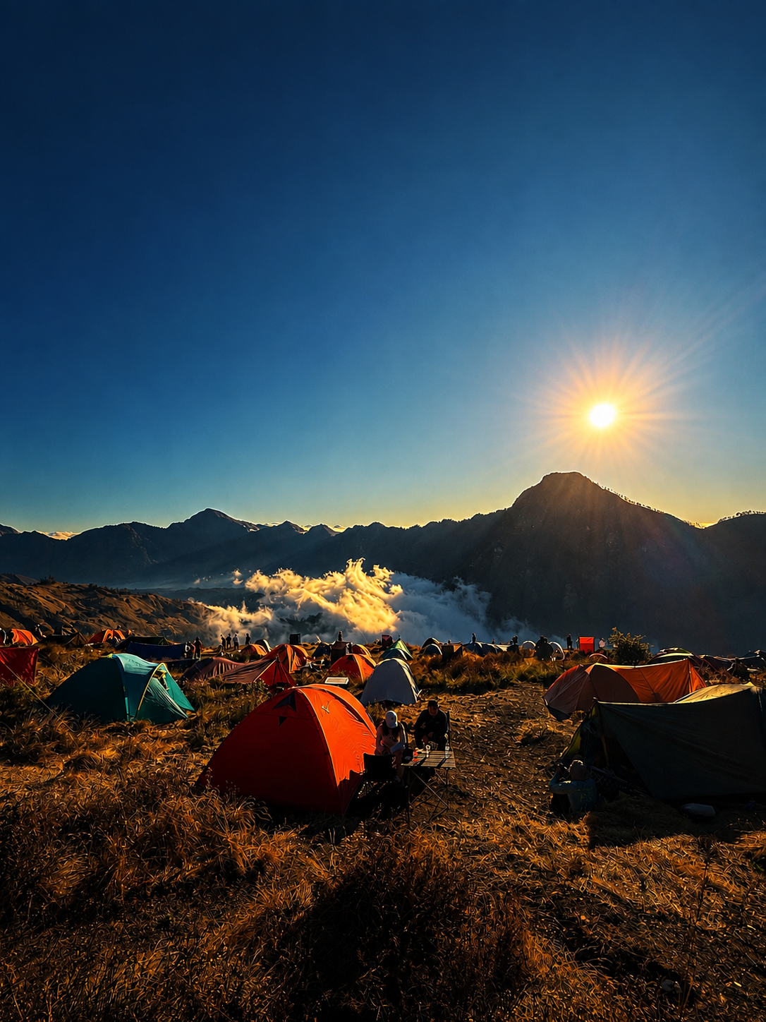 Campsite Tents at Sembalun Crater Rim